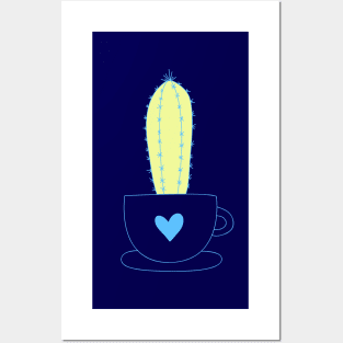 Green Cactus Plant In a Heart Posters and Art